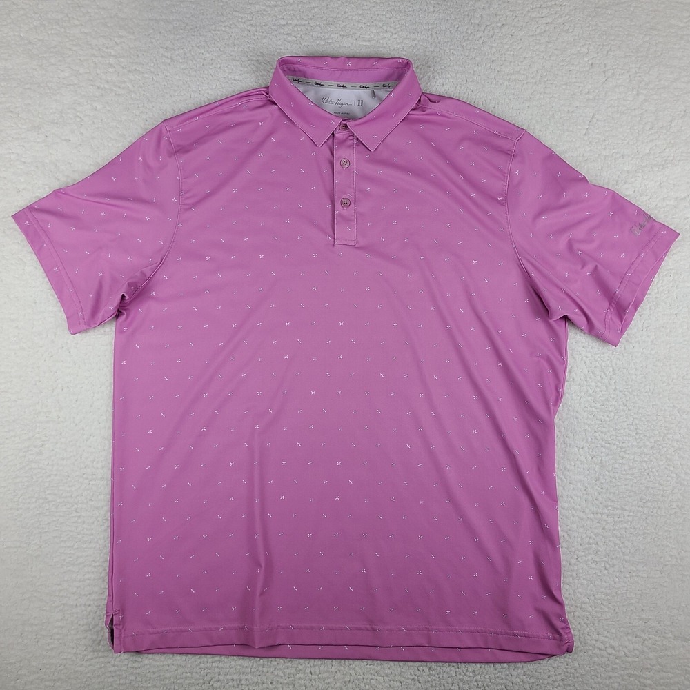 Walter Hagen Polo Shirt Mens XL Purple Majors 11 Performance Golf Short Sleeve E
